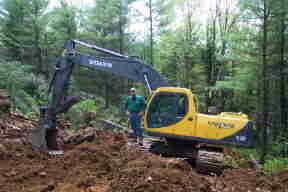Road constuction - high-hoe