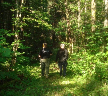 Police using one of the many trails