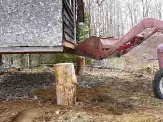Gently putting the shed down